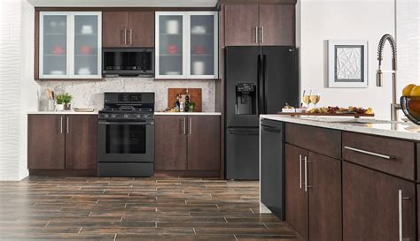 brown cabinets with stainless steel appliances|stainless steel cabinet color schemes.